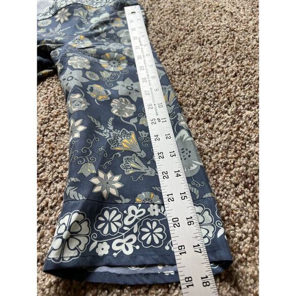 Anthropologie Isabella Bird Floral Retro Kimono Midi Dress, 100% Silk, Blue, 4 - Picture 8 of 11